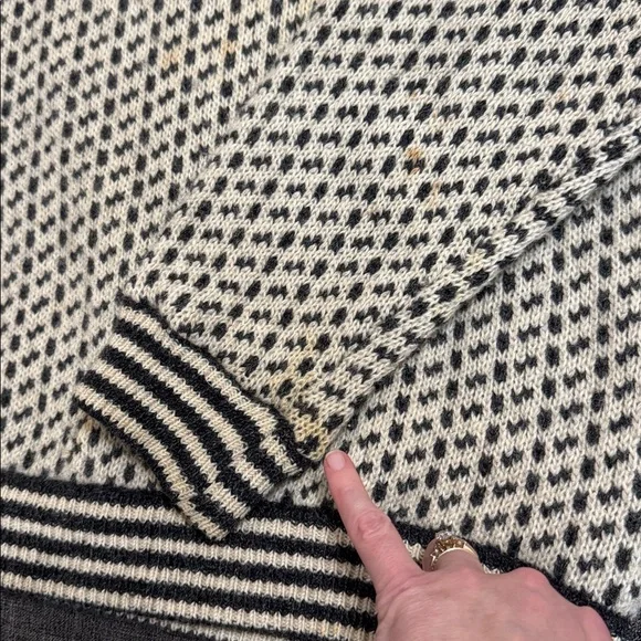 Vintage LL Bean Norwegian Birdseye Wool Sweater Made in Norway Fisherman Knit - Picture 3 of 7